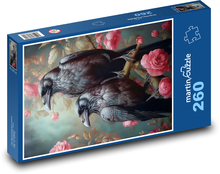 Crows in roses Puzzle 260 pieces - 41 x 28.7 cm 