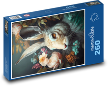 Rabbit in Flowers Puzzle 260 pieces - 41 x 28.7 cm 