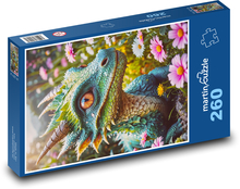 Smok w kwiatach Puzzle 260 elementów - 41x28,7 cm