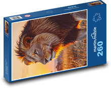 Lew - zachód słońca Puzzle 260 elementów - 41x28,7 cm