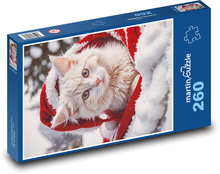 Katze im Schnee Puzzle 260 Teile - 41 x28,7 cm