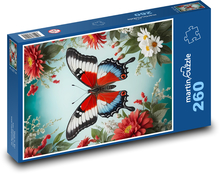 Motýl a květiny Puzzle 260 - 41x28,7 cm