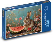 Króliczek i arbuz Puzzle 260 elementów - 41x28,7 cm