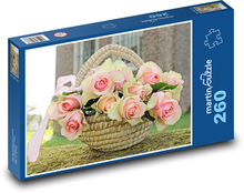 Růže v košíku Puzzle 260 dílků - 41 x 28,7 cm