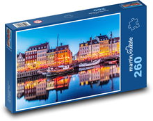 Přístavní čtvrť Nyhavn, Kodaň v Dánsku Puzzle 260 - 41x28,7 cm