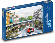 Bangkok - city canal, boat Puzzle 260 pieces - 41 x 28.7 cm 
