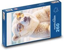 Ľadový medveď s okuliar Puzzle 260 dielikov - 41 x 28,7 cm 
