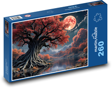 Fantasie - příroda, strom, měsíc Puzzle 260 dílků - 41 x 28,7 cm