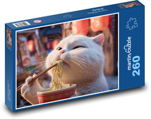 Mačka a rezance Puzzle 260 dielikov - 41 x 28,7 cm 