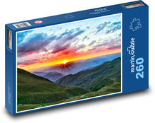 Przyroda o zachodzie słońca Puzzle 260 elementów - 41x28,7 cm