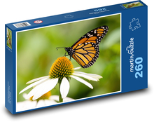 Motýľ na kvete Puzzle 260 dielikov - 41 x 28,7 cm