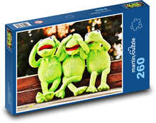 Plyšové zelené žaby Puzzle 260 dielikov - 41 x 28,7 cm 