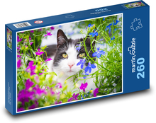 Katze in Blumen Puzzle 260 Teile - 41 x28,7 cm