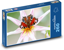 Motýľ na kvete Puzzle 260 dielikov - 41 x 28,7 cm 