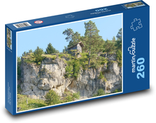 Chata - les, skála Puzzle 260 dílků - 41 x 28,7 cm