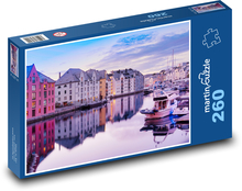 Norsko - přístav Puzzle 260 dílků - 41 x 28,7 cm