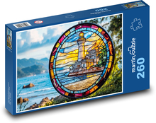 Leuchtturm - Glasmalerei Puzzle 260 Teile - 41 x28,7 cm