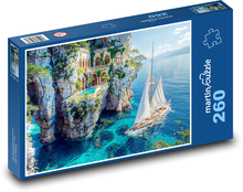 Dom na skale Puzzle 260 elementów - 41x28,7 cm