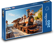 Parní vlak u moře Puzzle 260 dílků - 41 x 28,7 cm