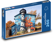 Latarnia morska - dom Puzzle 260 elementów - 41x28,7 cm