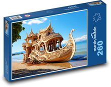 Loď na pláži Puzzle 260 dílků - 41 x 28,7 cm