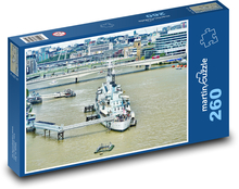 Londyn - okręt wojenny Puzzle 260 elementów - 41x28,7 cm