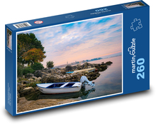 Miasto nadmorskie - motorówka Puzzle 260 elementów - 41x28,7 cm