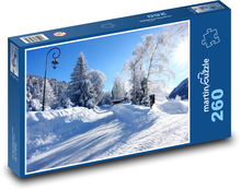 Zimní krajina - cesta Puzzle 260 dílků - 41 x 28,7 cm