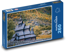Nórsko - kostol Puzzle 260 dielikov - 41 x 28,7 cm 