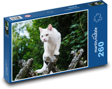 Biały kot Puzzle 260 elementów - 41x28,7 cm