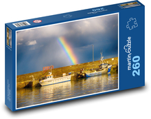 Regenbogen - Boot, Hafen Puzzle 260 Teile - 41 x28,7 cm