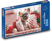 Pes vo vianočnom klobúku Puzzle 260 dielikov - 41 x 28,7 cm