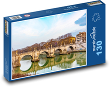 Ancient bridge - river, houses Puzzle 130 pieces - 28.7 x 20 cm 