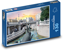 Západ slunce nad městem Puzzle 130 dílků - 28,7 x 20 cm