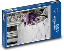 Bicykel s kvetmi Puzzle 130 dielikov - 28,7 x 20 cm 