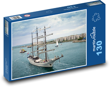 Boat - city, port Puzzle 130 pieces - 28.7 x 20 cm 
