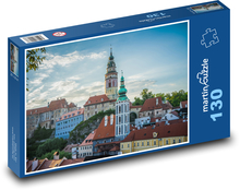 Věž - Český Krumlov, domy Puzzle 130 dílků - 28,7 x 20 cm
