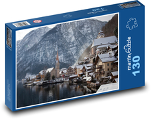 Verschneite Natur - Stadt Puzzle 130 Teile - 28,7x20 cm