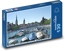 Curych - přístav Puzzle 130 dílků - 28,7 x 20 cm