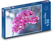 Różowe storczyki - kwiaty Puzzle 130 elementów - 28,7x20 cm