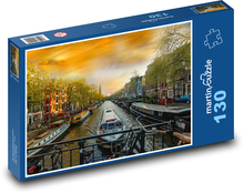 Amsterdam - Holland, ships Puzzle 130 pieces - 28.7 x 20 cm 