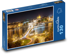 Budapešť v noci - Maďarsko Puzzle 130 dílků - 28,7 x 20 cm