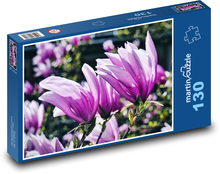 Lila Magnolie - Blume, Garten Puzzle 130 Teile - 28,7x20 cm