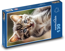 Roztomilé drsné mačiatko Puzzle 130 dielikov - 28,7 x 20 cm 