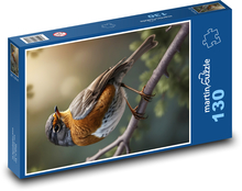 Rúž na vetve - vták Puzzle 130 dielikov - 28,7 x 20 cm 