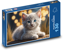 Kocięta z lampkami bożonarodzeni Puzzle 130 elementów - 28,7x20 cm