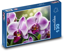 Fialové květy orchideje Puzzle 130 dílků - 28,7 x 20 cm