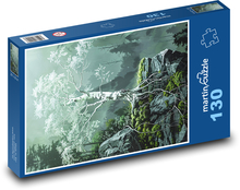 Breza rastúca na skale Puzzle 130 dielikov - 28,7 x 20 cm 