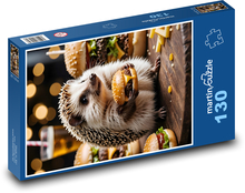 Občerstvenie z ježka hamburger Puzzle 130 dielikov - 28,7 x 20 cm 