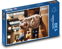 Smejúca sa kávová myš Puzzle 130 dielikov - 28,7 x 20 cm 